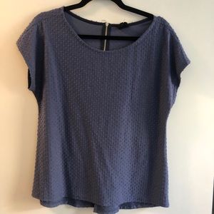 Navy blue blouse with polka dot detail